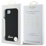 Guess HC Silicone Script Metal Logo dėklas iPhone 16e – spalva: juoda - Image 9