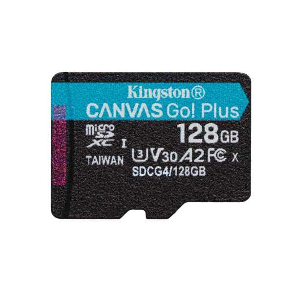 Kingston memory card 128GB microSDXC Canvas Go Plus Gen4 200MB/s A2 U3 V30 + adapter