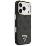 Guess dėklas Magsafe 4G PU Leather dėklas With Triangle Logo And Gold Metal Camera Frame For iPhone 17 Pro – spalva: ruda - Image 5