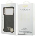 Guess dėklas Magsafe 4G PU Leather dėklas With Triangle Logo And Gold Metal Camera Frame For iPhone 17 Pro – spalva: ruda - Image 9