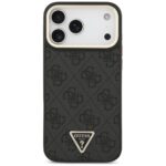 Guess dėklas Magsafe 4G PU Leather dėklas With Triangle Logo And Gold Metal Camera Frame For iPhone 17 Pro Max – spalva: ruda - Image 4