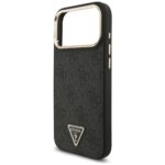 Guess dėklas Magsafe 4G PU Leather dėklas With Triangle Logo And Gold Metal Camera Frame For iPhone 17 Pro Max – spalva: ruda - Image 7
