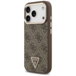 Guess Case Magsafe 4G PU Leather Case With Triangle Logo And Gold Metal Camera Frame For iPhone 17 Pro Black - Image 3