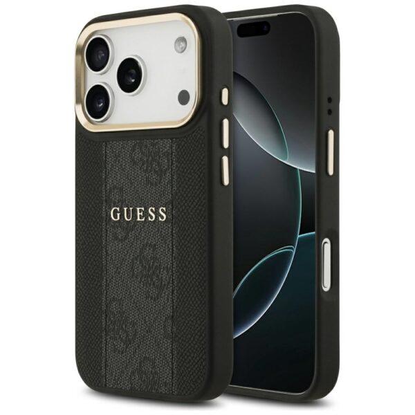 Guess case for iPhone 17 Pro HC MAGSAFE PU W/ 4G PU STRIPE black