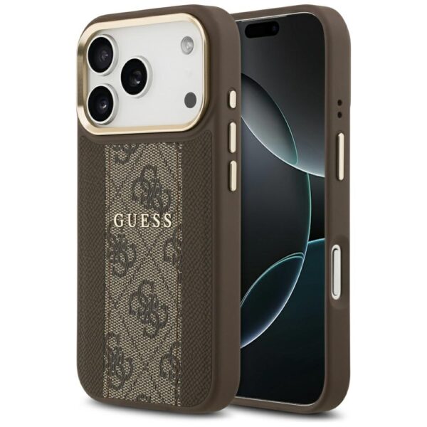 Guess case for iPhone 17 Pro HC MAGSAFE PU W/ 4G PU STRIPE brown