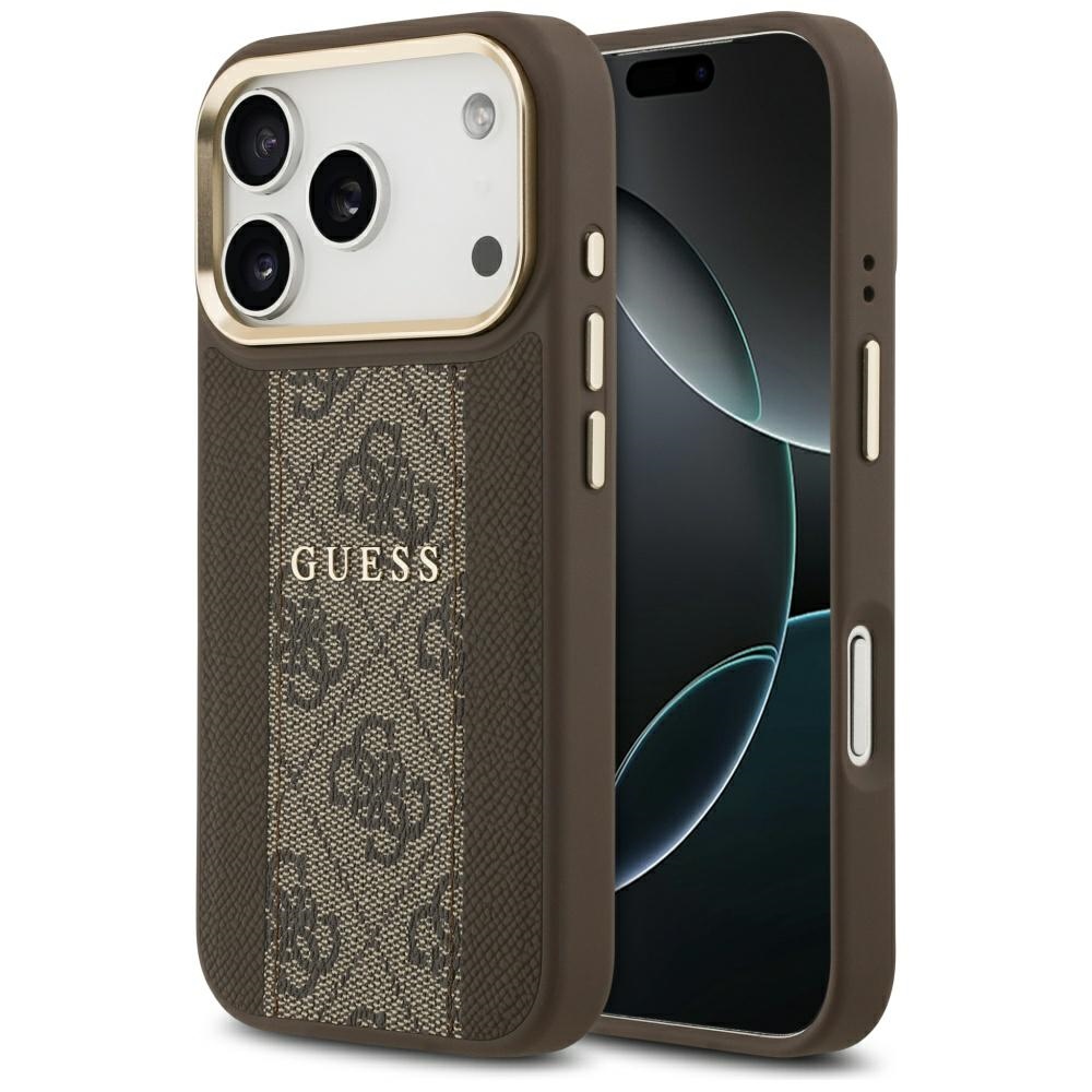 473761_oryg Guess case for iPhone 17 Pro HC MAGSAFE PU W/ 4G PU STRIPE brown - Image 1