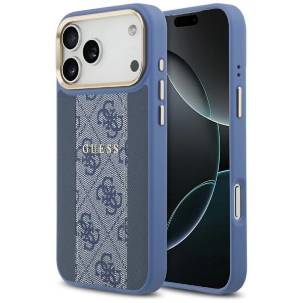 Guess case for iPhone 17 Pro Max HC MAGSAFE PU W/ 4G PU STRIPE blue