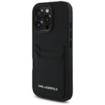 Karl Lagerfeld HC Grained PU CardSlot Metal Elong dėklas iPhone 16 Pro – spalva: juoda - Image 3