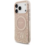 Guess dėklas Magsafe IML dėklas Flowers Electroplated Allover With Beads Strap For iPhone 17 Pro – spalva: rožinė - Image 4