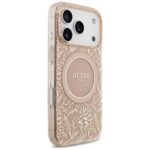 Guess dėklas Magsafe IML dėklas Flowers Electroplated Allover With Beads Strap For iPhone 17 Pro – spalva: rožinė - Image 5