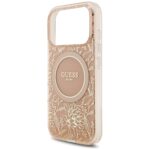 Guess dėklas Magsafe IML dėklas Flowers Electroplated Allover With Beads Strap For iPhone 17 Pro – spalva: rožinė - Image 7