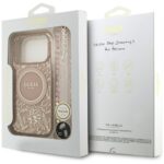 Guess dėklas Magsafe IML dėklas Flowers Electroplated Allover With Beads Strap For iPhone 17 Pro – spalva: rožinė - Image 9