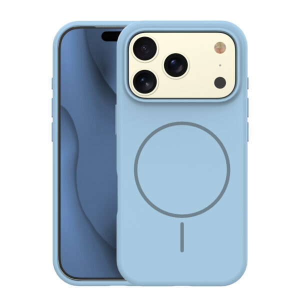 Silicone Thin Mag case for iPhone 17 Pro 6,3" light blue
