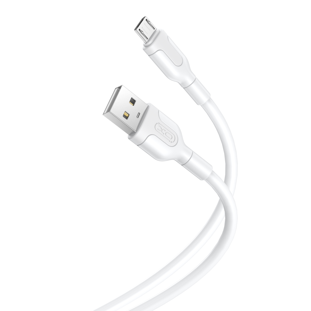 262598_oryg XO cable NB212 USB - microUSB 1,0 m 2,1A white - Image 1