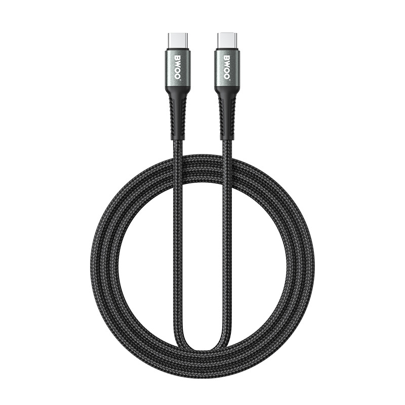 433580_oryg BWOO Braided Cable USB-C - USB-C 2m 60W black - Image 1
