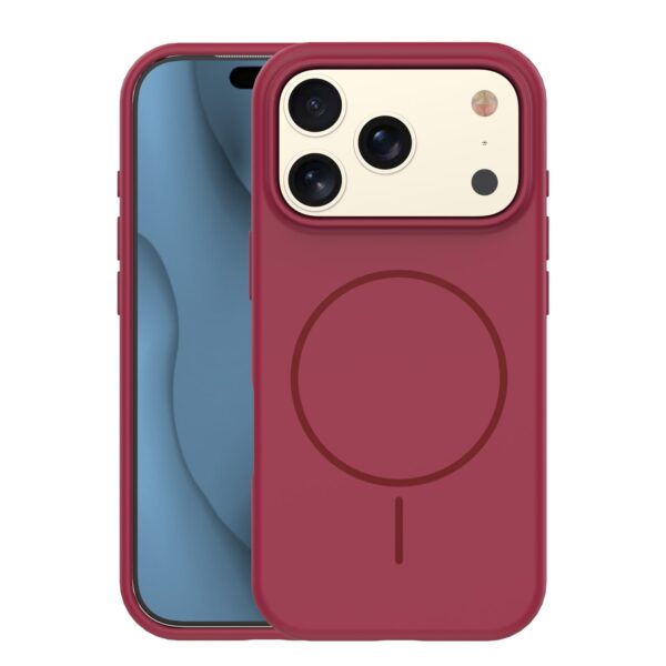 Silicone Thin Mag case for iPhone 17 Pro Max 6,9 maroon