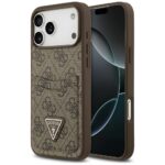 Guess 4G Double Card Triangle dėklas iPhone 17 Pro Max – spalva: ruda