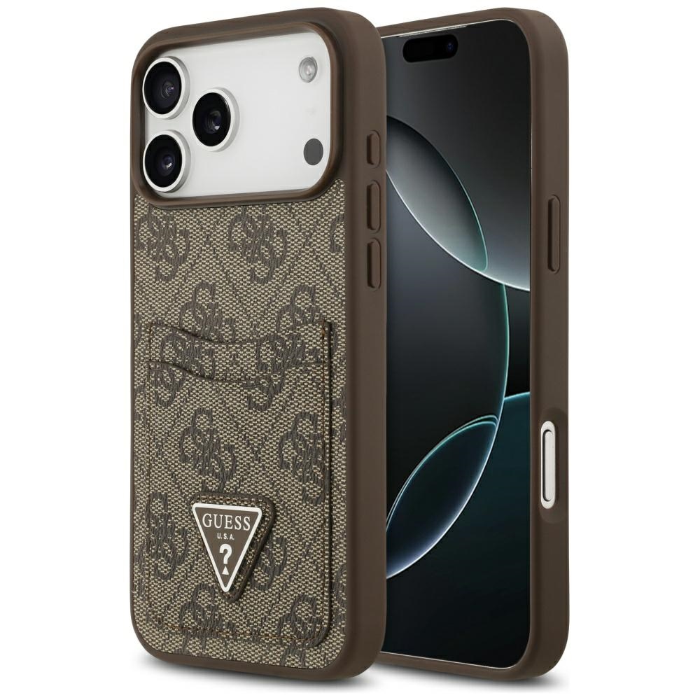 474123_oryg Guess 4G Double Card Triangle dėklas iPhone 17 Pro Max – spalva: ruda - Image 1