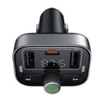 Automobilinis FM moduliatorius, įkroviklis  su Bluetooth 5.3 2xUSB + USB-C, juodas - Image 4