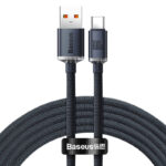 (1407) Kabelis USB A kištukas - USB C kištukas 1.2m su QC3.0 įrenginių krovimui iki 100W juodas Crystal Shine BASEUS - Image 5