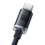 (1407) Kabelis USB A kištukas - USB C kištukas 1.2m su QC3.0 įrenginių krovimui iki 100W juodas Crystal Shine BASEUS