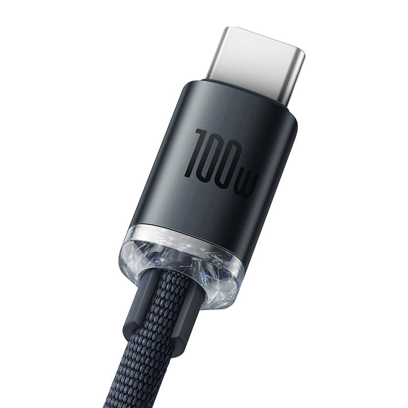 CAJY000401_B (1407) Kabelis USB A kištukas - USB C kištukas 1.2m su QC3.0 įrenginių krovimui iki 100W juodas Crystal Shine BASEUS - Image 1