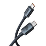 Kabelis USB C - USB C 1.2m su QC3.0 įrenginių krovimui iki 100W Crystal Shine BASEUS