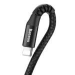 (1415) Spiralinis kabelis USB2.0 A kištukas - IP Lightning kištukas 1.0m juodas su nailoniniu šarvu Fish Eye juodas BASEUS - Image 2