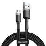 (1419) Kabelis USB2.0 A kištukas - micro USB kištukas 3.0m QC3.0 su nailoniniu šarvu Cafule pilkas/juodas BASEUS - Image 4