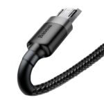 (1419) Kabelis USB2.0 A kištukas - micro USB kištukas 3.0m QC3.0 su nailoniniu šarvu Cafule pilkas/juodas BASEUS