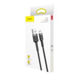 (1419) Kabelis USB2.0 A kištukas - micro USB kištukas 3.0m QC3.0 su nailoniniu šarvu Cafule pilkas/juodas BASEUS - Image 3