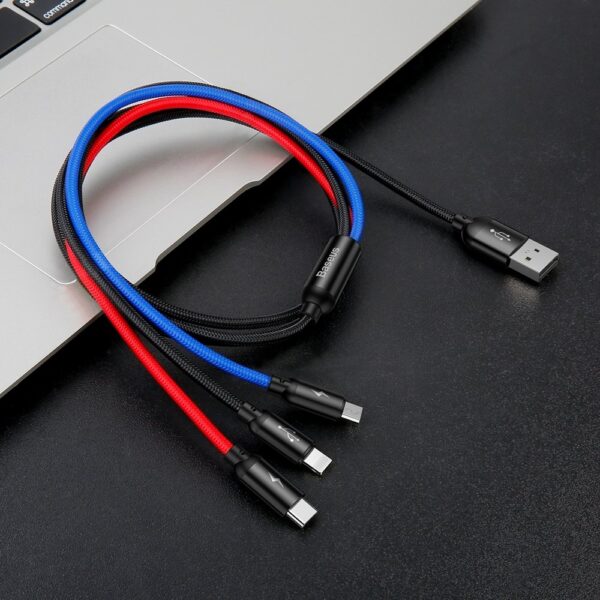 Baseus laidas USB 3in1 3.5A juodas CAMLT-BSY01
