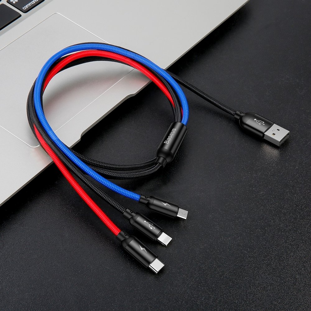 CAMLT-BSY01-1 Baseus laidas USB 3in1 3.5A juodas CAMLT-BSY01 - Image 1
