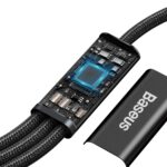 (1421) Kabelis USB C kištukas ir 3 kištukai (USB C (iki 15W), micro USB (iki 10W), lightning (iki 20W)) 1.5m juodas Rapid BASEUS