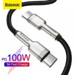(1423) Kabelis USB C kištukas - USB C kištukas, duomenų perdavimui ir krovimui iki 100W 2m juodas Cafule Metal BASEUS - Image 4