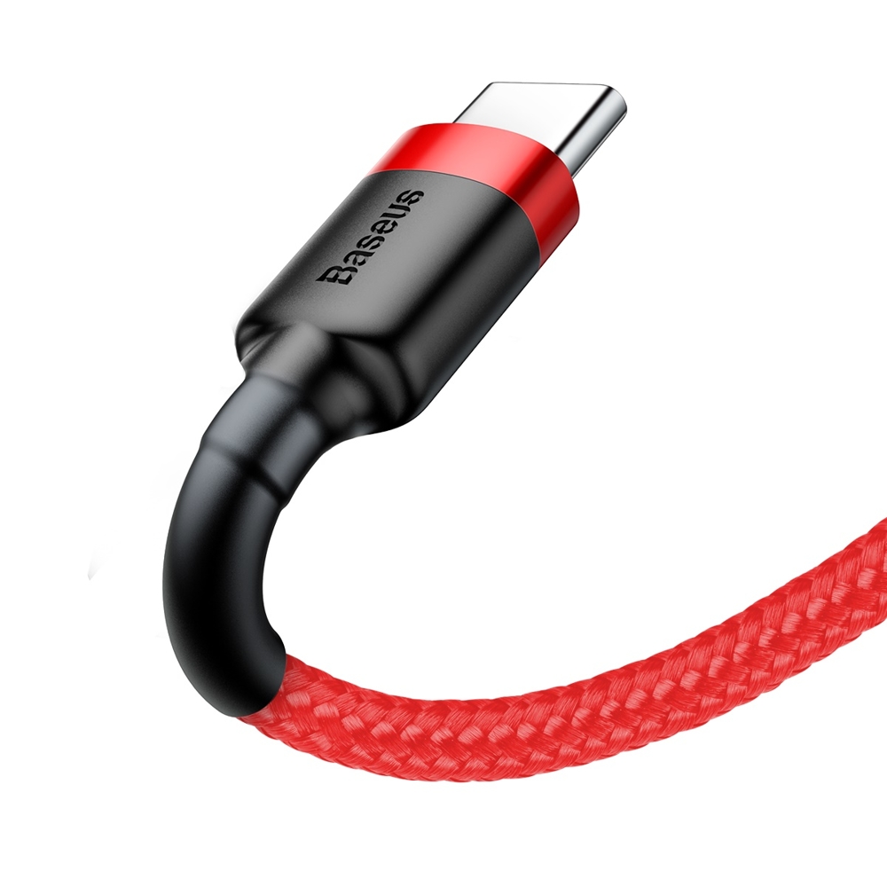CATKLF-B09-2 (1426) Kabelis USB2.0 A kištukas - USB C kištukas, 1.0m QC3.0 su nailoniniu šarvu raudonas BASEUS - Image 1