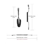 (1415) Spiralinis kabelis USB2.0 A kištukas - IP Lightning kištukas 1.0m juodas su nailoniniu šarvu Fish Eye juodas BASEUS - Image 4