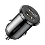 (1434) Automobilinis įkroviklis 12-24V 2xUSB 4.8A, juodas