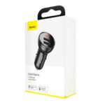 (1438) Automobilinis įkroviklis 24W 12-24V 2xUSB 4.8A su LED indikacija, pilkas - Image 2