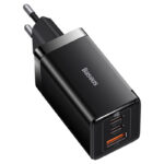 Sieninis įkroviklis GaN5 Pro 65W USB + 2xUSB-C QC3.0 PD3.0 su USB-C 1m laidu, juodas - Image 3