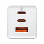 Sieninis įkroviklis GaN5 Pro 65W USB + 2xUSB-C QC3.0 PD3.0 su USB-C 1m laidu, baltas - Image 2