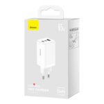 Sieninis įkroviklis GaN5 Pro 65W USB + 2xUSB-C QC3.0 PD3.0 su USB-C 1m laidu, baltas - Image 4