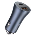 (1443) Automobilinis įkroviklis 40W 12-24V USB + USB-C QC4+ PD3.0 SCP FCP AFC, pilkas - Image 5