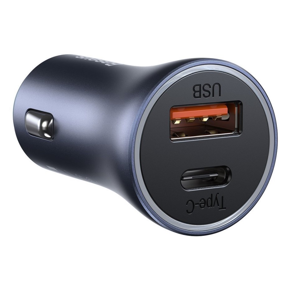 CCJD-0G_2 (1443) Automobilinis įkroviklis 40W 12-24V USB + USB-C QC4+ PD3.0 SCP FCP AFC, pilkas - Image 1