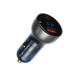 (1445) Automobilinis įkroviklis 12-24V 65W USB + USB-C QC4.0 PD3.0 su įtampos, srovės indikacija - Image 6