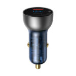 (1445) Automobilinis įkroviklis 12-24V 65W USB + USB-C QC4.0 PD3.0 su įtampos, srovės indikacija - Image 2