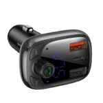Automobilinis FM moduliatorius su  Bluetooth 12-24V 2xUSB + USB-C, juodas