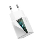(1448) Sieninis įkroviklis Super Si 20W USB-C QC3.0 PD, baltas - Image 2