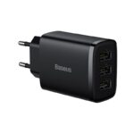 (1449) Sieninis įkroviklis 17W 3xUSB 3.4A, juodas