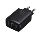 (1449) Sieninis įkroviklis 17W 3xUSB 3.4A, juodas - Image 3